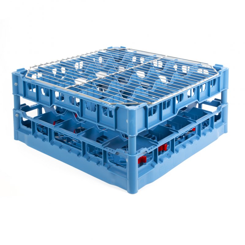 Opvaskebakke til plasticglas - 50 x 50 - 25 glas - Ø90 x 170 mm