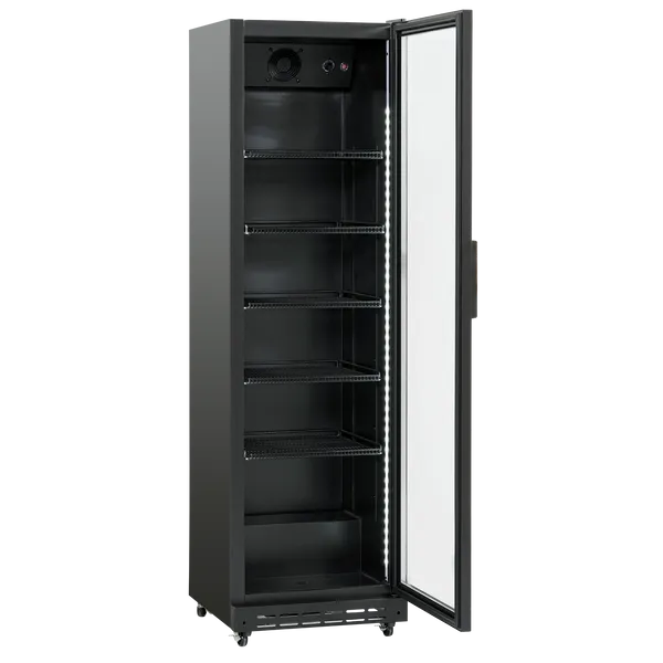 Displaykøleskab - 1 låge - 392 liter - sort