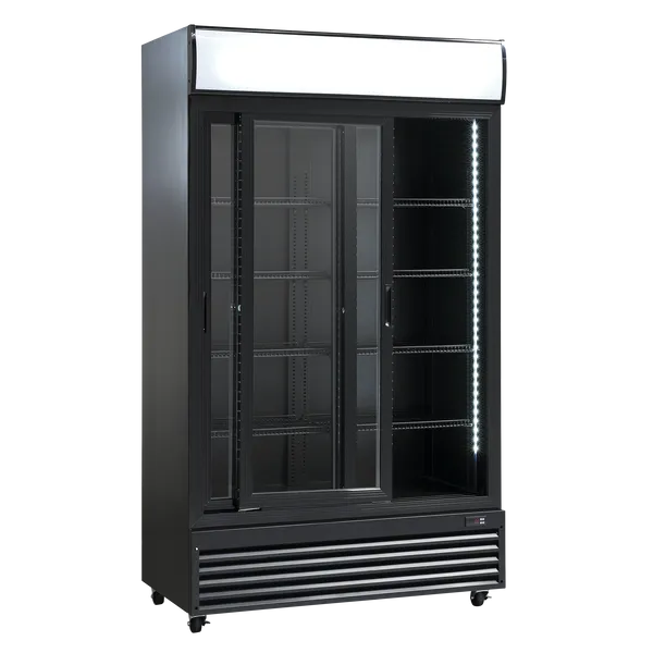 Displaykeleskab - 764 liter - 2 skydedøre - Sort - SD 1002 BSLE