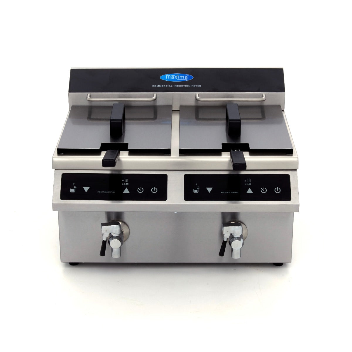 Friture - 2 x 8L - 2 kurve - med aftapningshane - Induktion