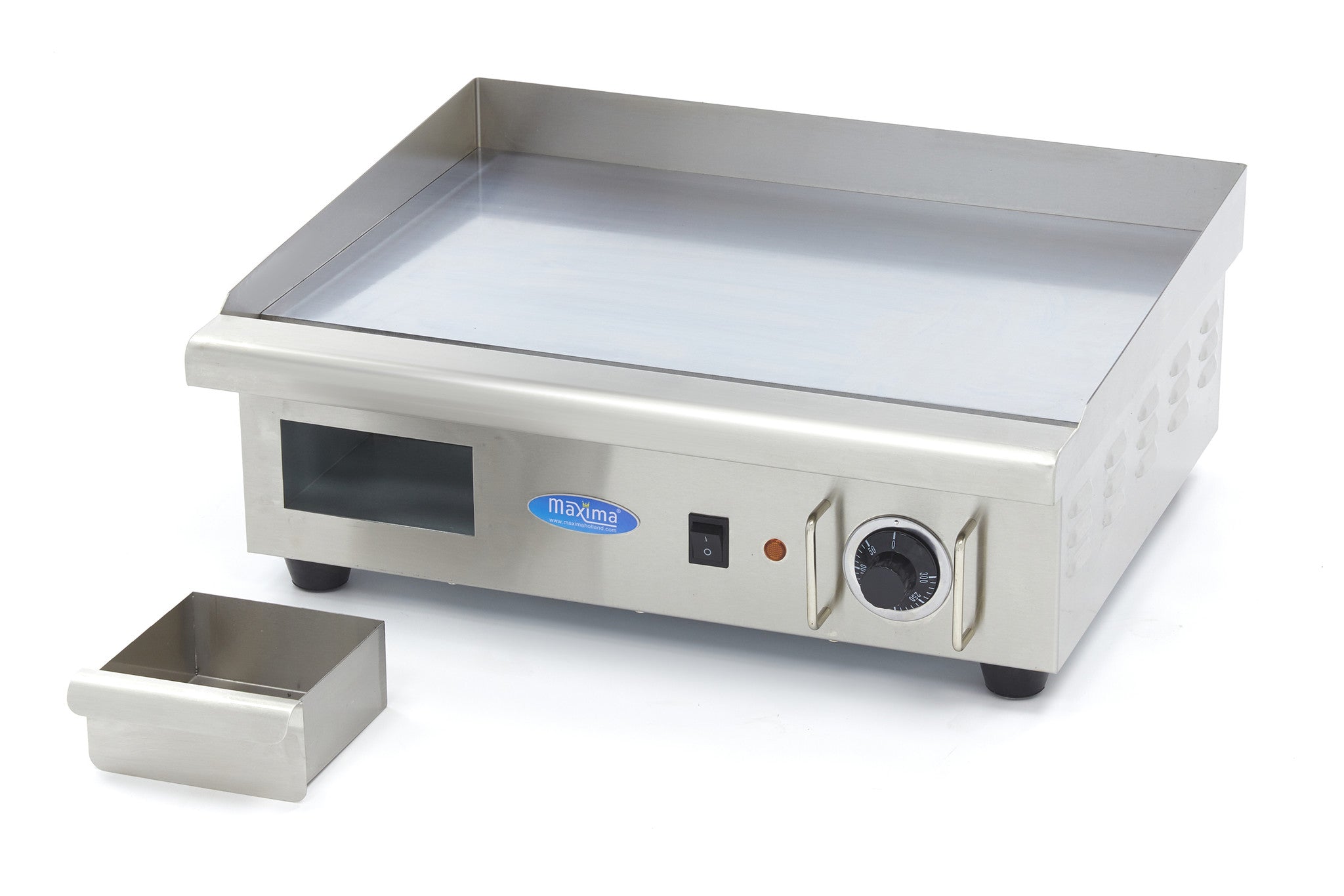 Stegeplade - Glat krom - 55 cm - inkl drypbakke