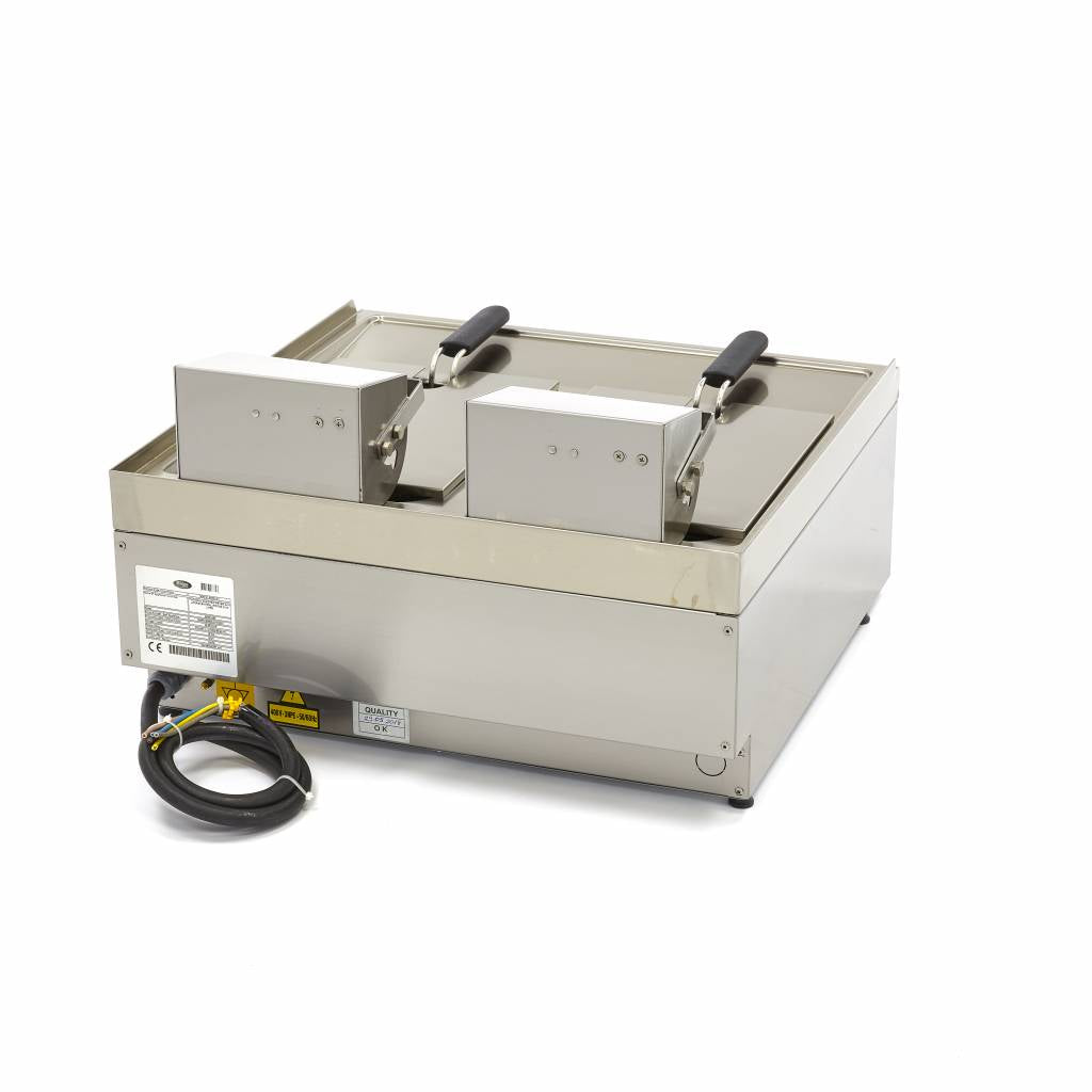 Friture - 2 x 10L - 2 kurve - med aftapningshane - 400V