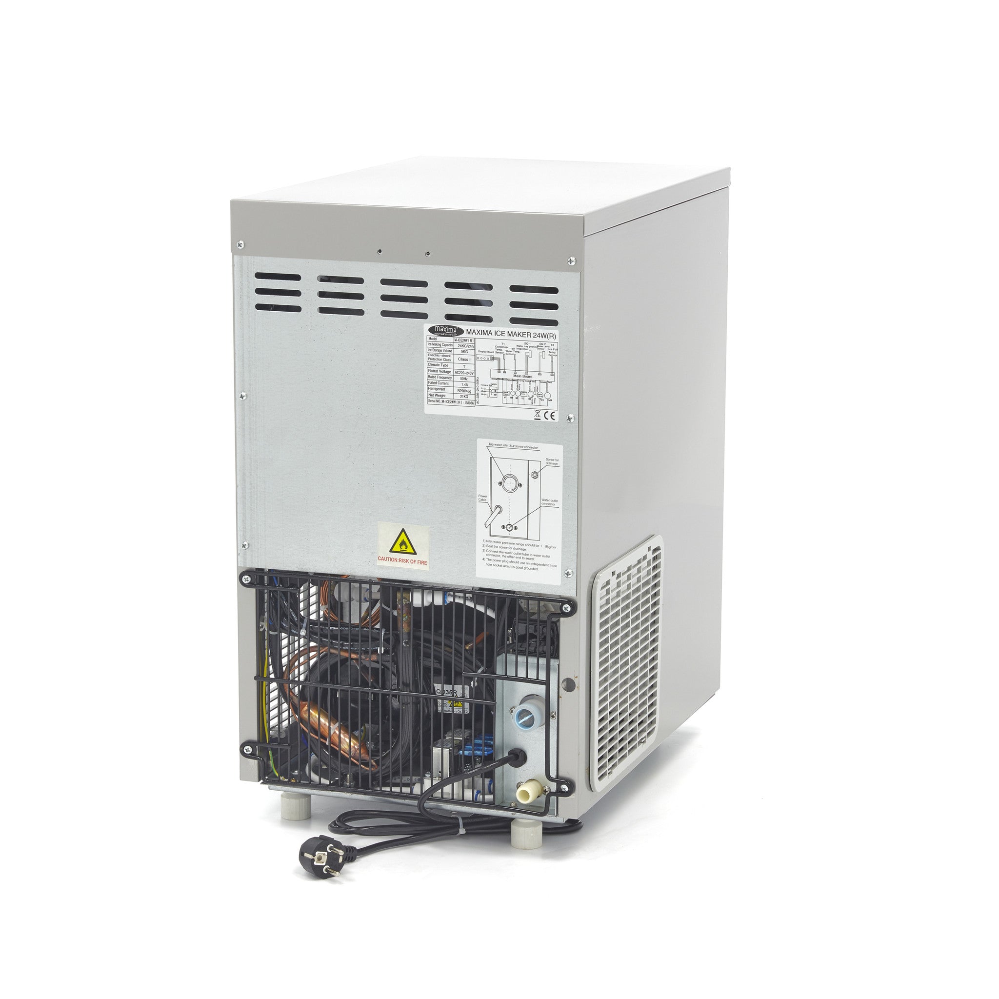 Isterningmaskine - 24 kg/dag - Kugleterninger - Vandkølet