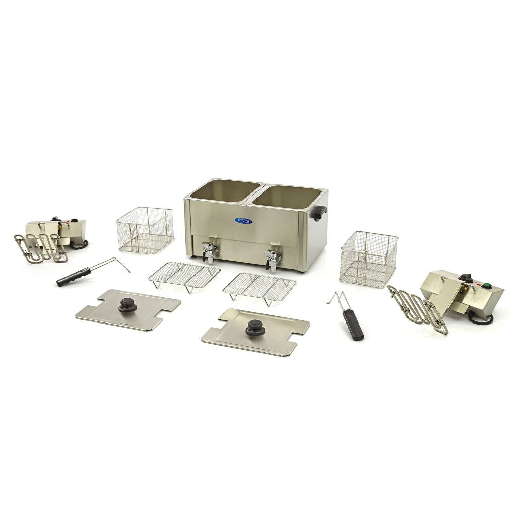 Friture - 2 x 8L - 2 kurve - med aftapningshane