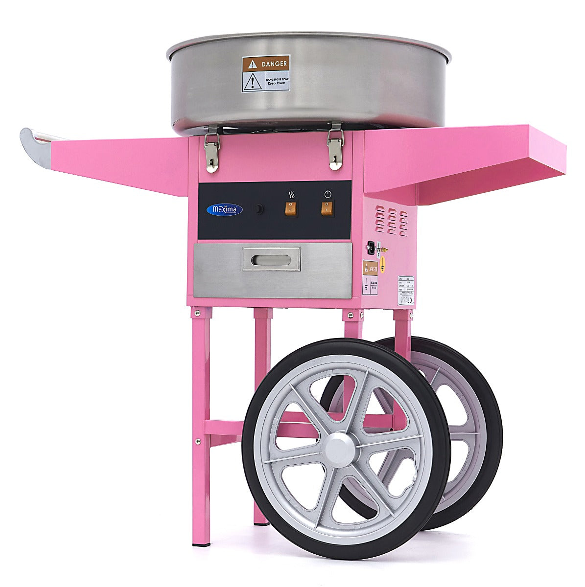 Candy Floss Machine – Ø 52cm – Pink – med vogn