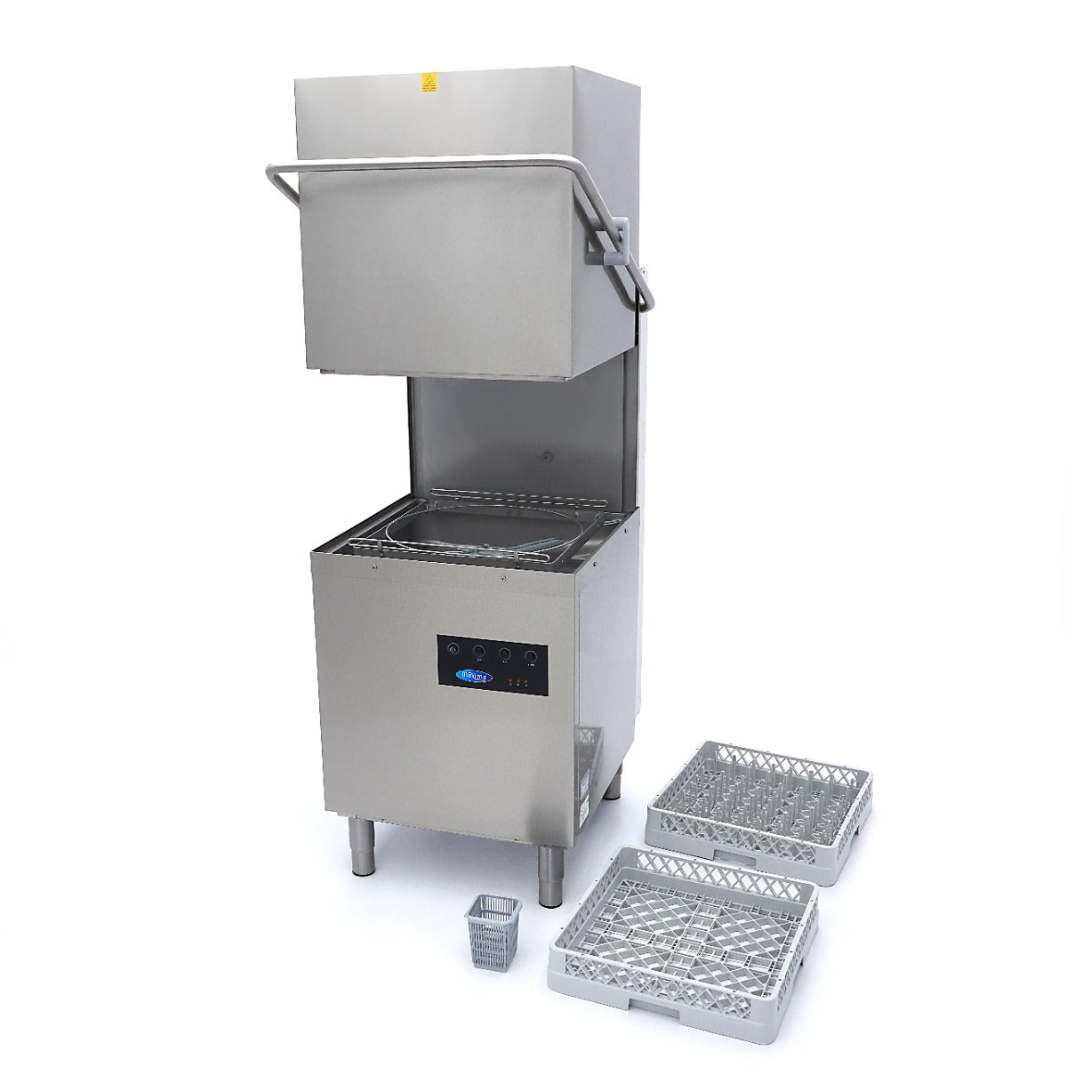 Hætteopvaskemaskine - 50x50cm - Med afløb, afspændingsmiddel og sæbepumper - 400V - GRATIS: 5 liter opvaskemiddel og 5 liter skyllemiddel