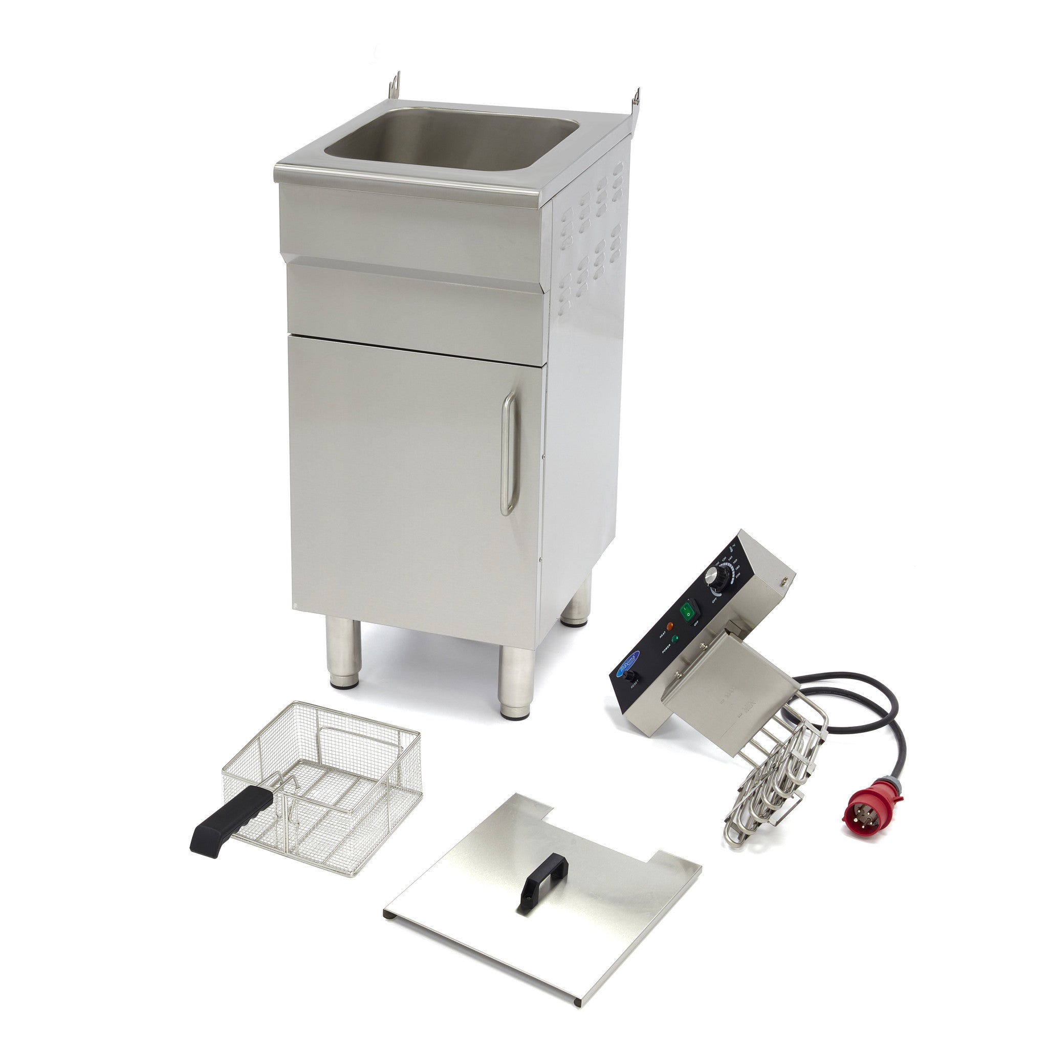 Friture - 16 Liter - 1 kurv - med aftapningshane og underbord