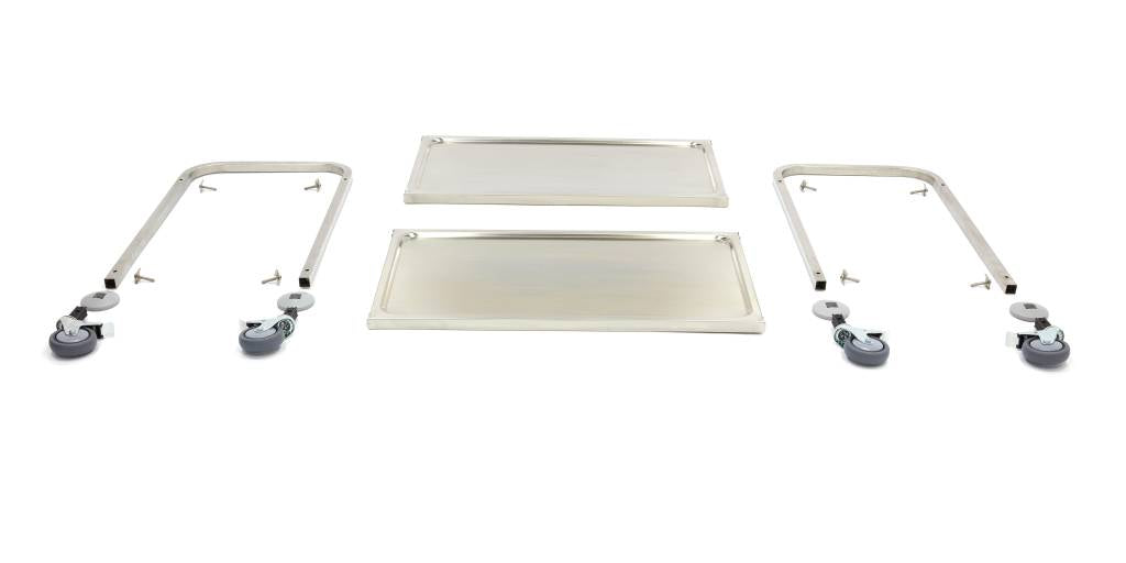 Serveringsvogn i rustfrit stål - 2 hylder