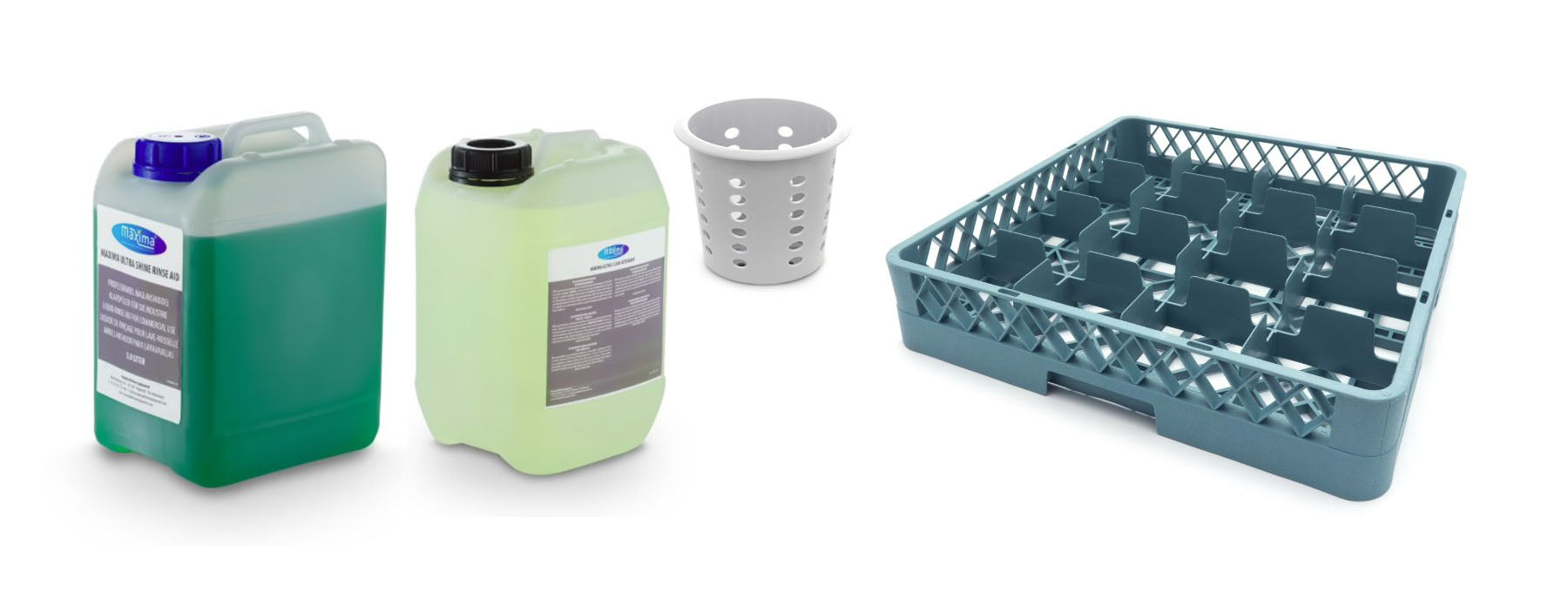 Underbordsopvaskemaskine - 50 x 50 cm - med afløb, afspændingsmiddel og sæbepumper - 400V (På lager igen 7. oktober - forudbestil)