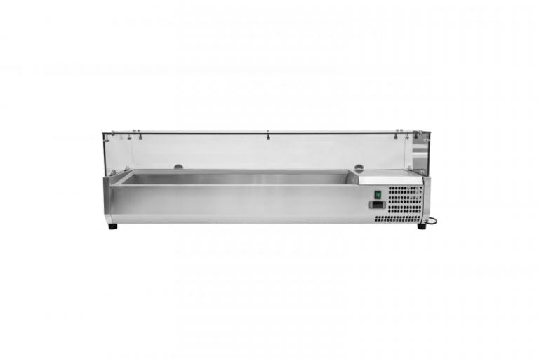 Køleopsats - med glasdisk - 160,5 cm - 7 x 1/3 GN beholdere