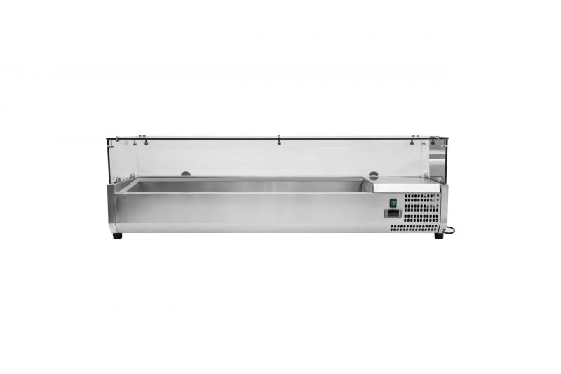 Køleopsats - med glasdisk - 120,5 cm - 5 x 1/4 GN beholdere