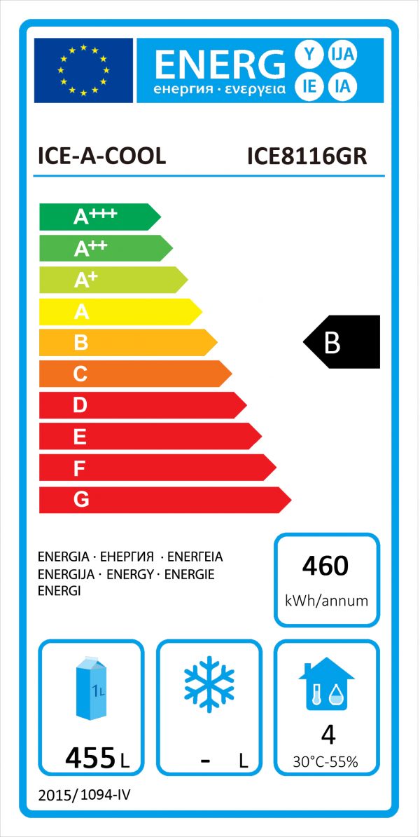 Industrikøleskab - Rustfrit stål - 670 liter - GN 2/1 - IAC