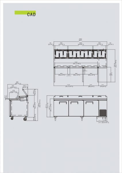 Saladette - 3 låger - Inklusive 12 x 1/3 GN beholdere