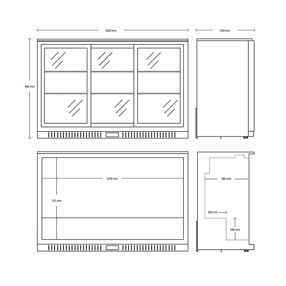 Backbar 3 skydedøre