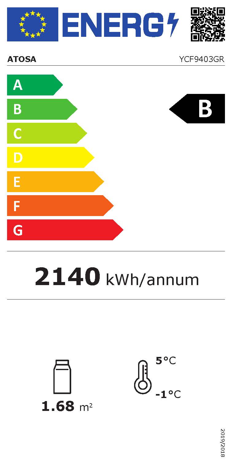 Køleskab - 3 glasdøre - Rustfrit stål - 950 liter