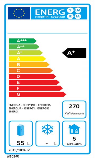 Industrikøleskab i rustfrit stål - 55 liter