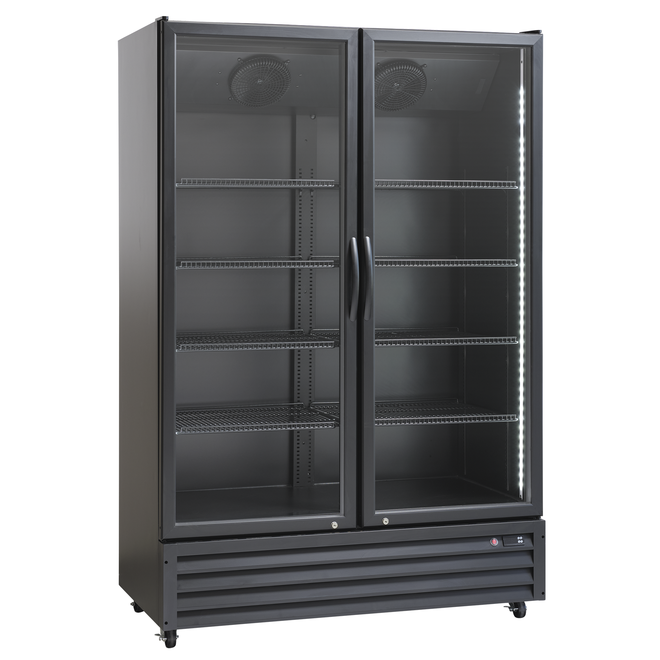 Displaykøleskab - 2 låger - 1100 liter - sort