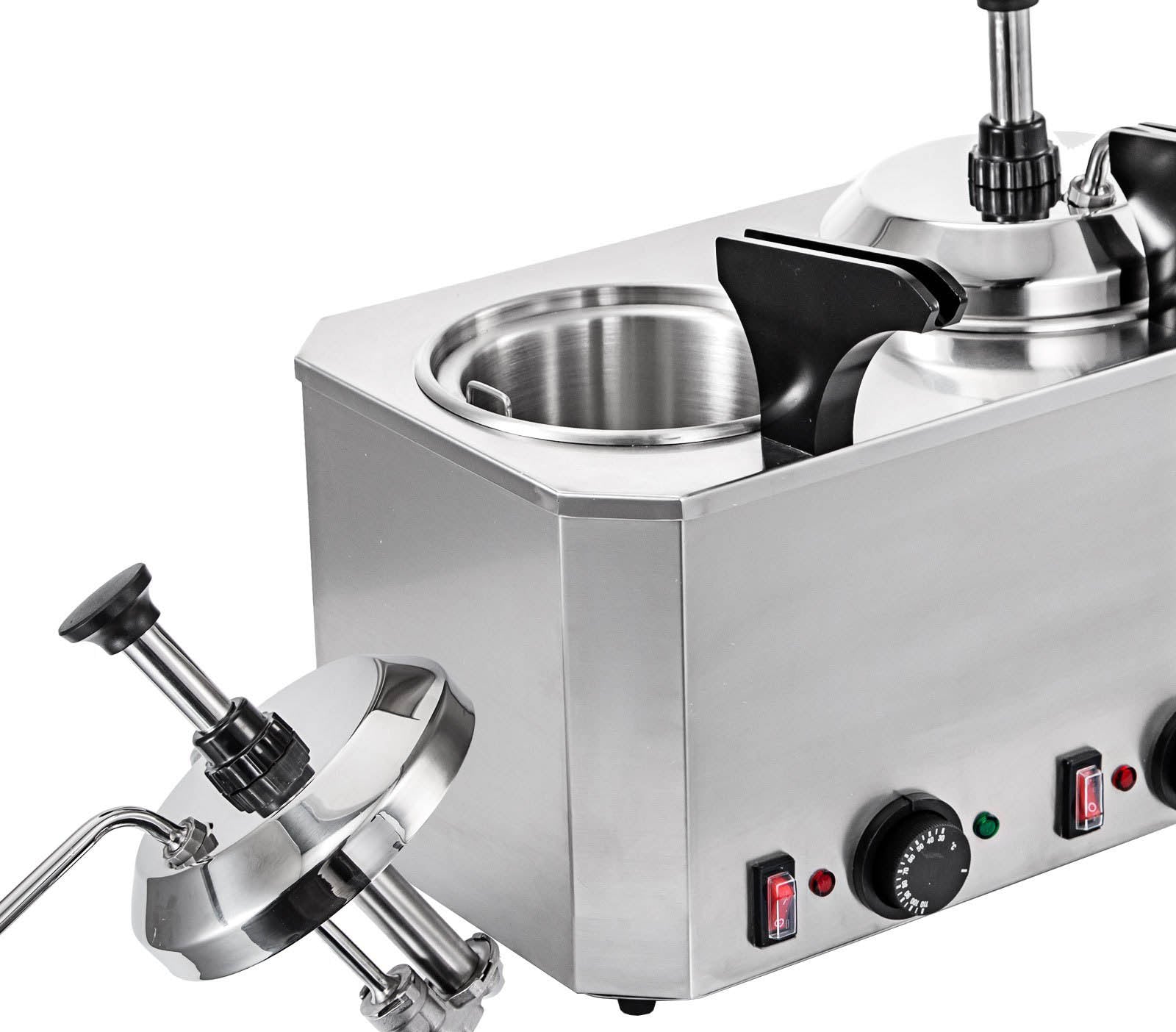 Dispenser til chokoladesauce / karamelsauce - 2 x 2,5 liter med termostat