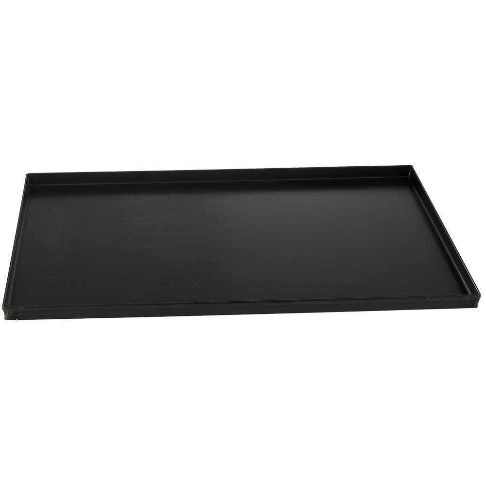 Sort stålbageplade 600x400, lige kant 20 mm