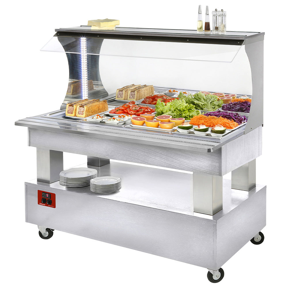 Buffet -  Vægplaceret køl 4x GN1/1-150 (hvidt træ)
