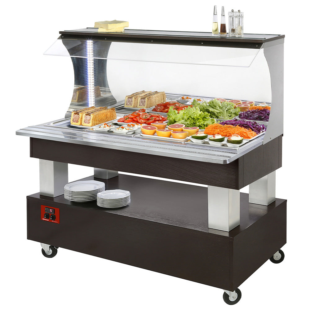 Buffet - Vægplaceret køl, 4x GN1/1-150 (Wengé-træ)