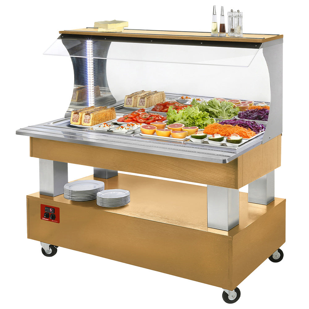 Buffet -  Vægplaceret køl, 4x GN1/1-150 (Lys eg)