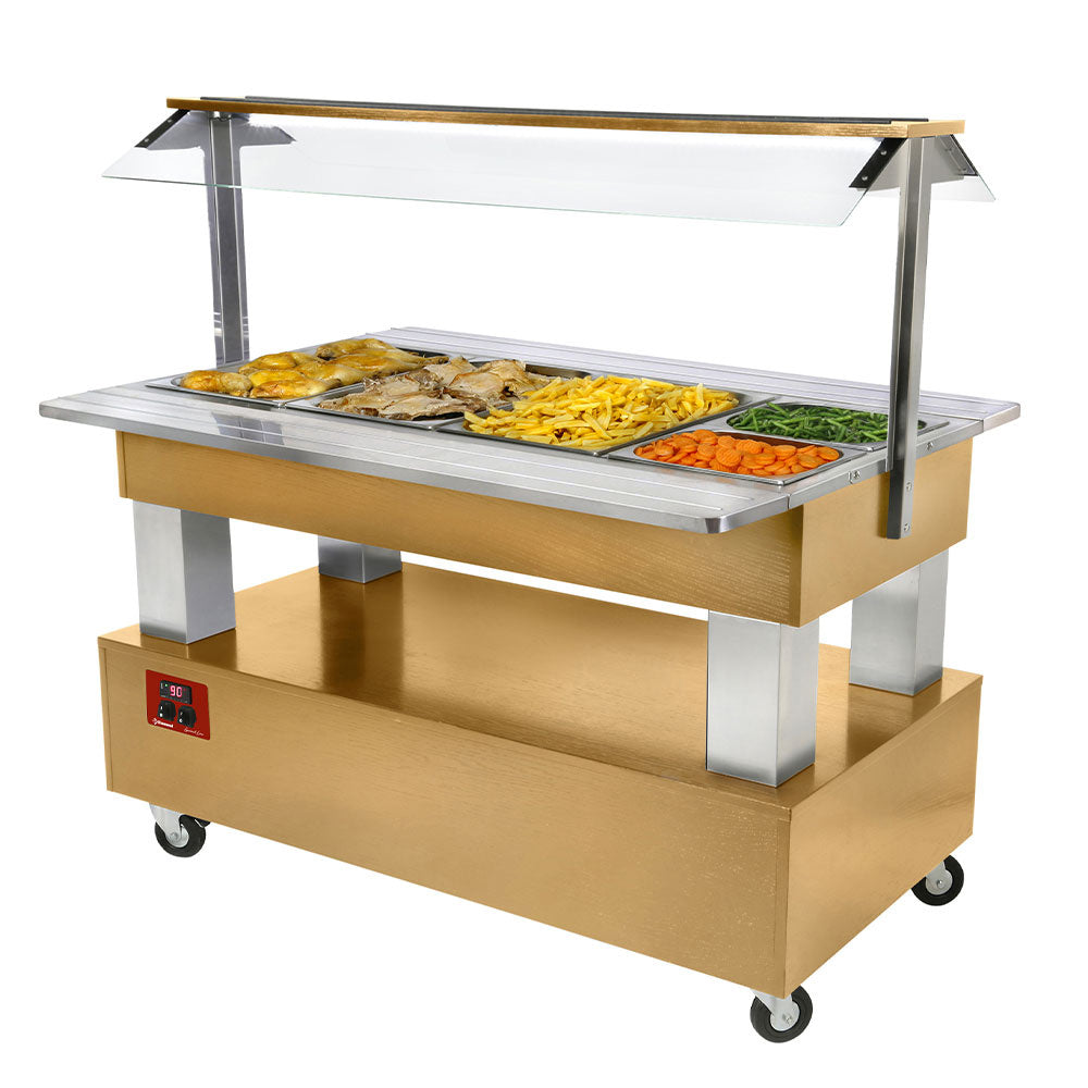Buffet / Bain-marie salatbar, 4x GN1/1-150 (Lys eg)