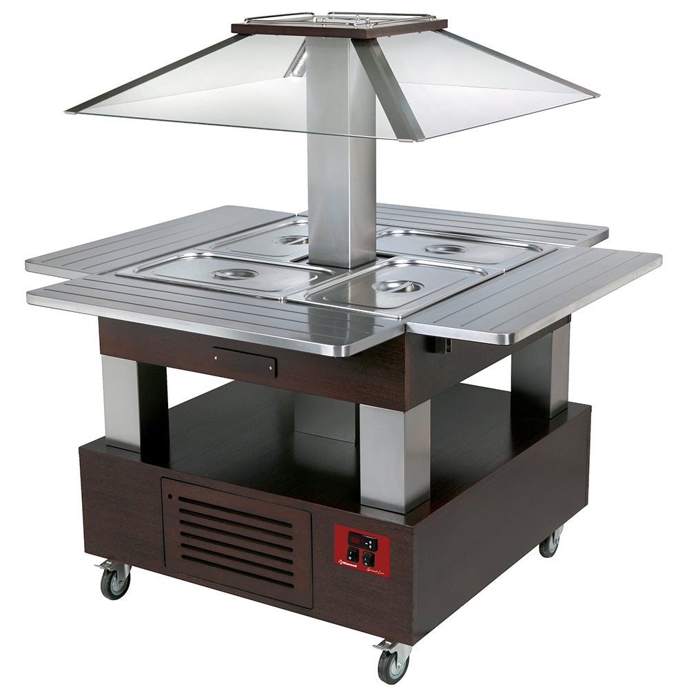 Buffet - Kølet salatbar, 4x GN1/1-150 (Wengé-træ)