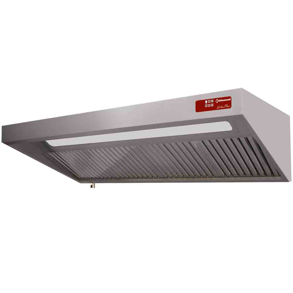 Emhætte, (7/7-1500 M3/t) 120 Pa, belysning, variator, 3x filtre