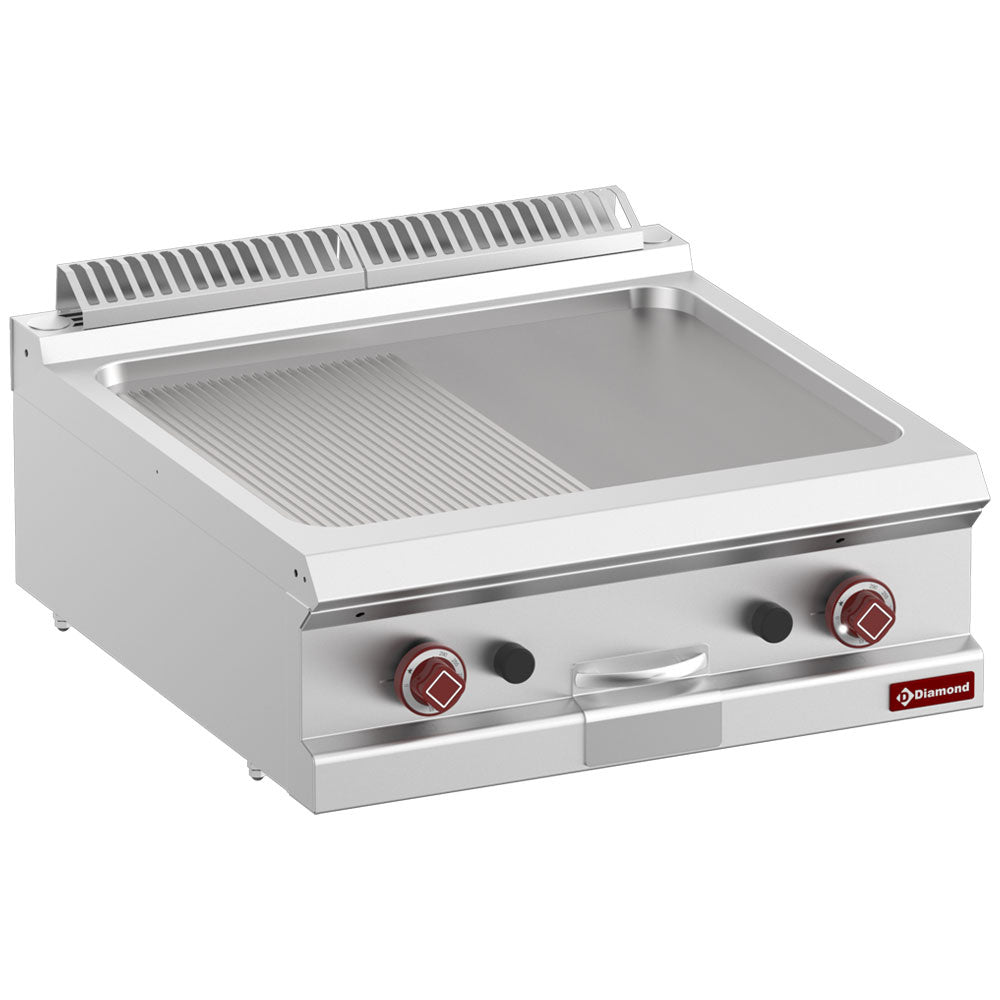 Gas stegeplade 1/2 glat og 1/2 ribbet, modul 1/1 -Top-