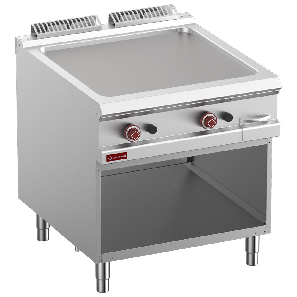Glat gasgrillplade, modul 1/1, åbent skab