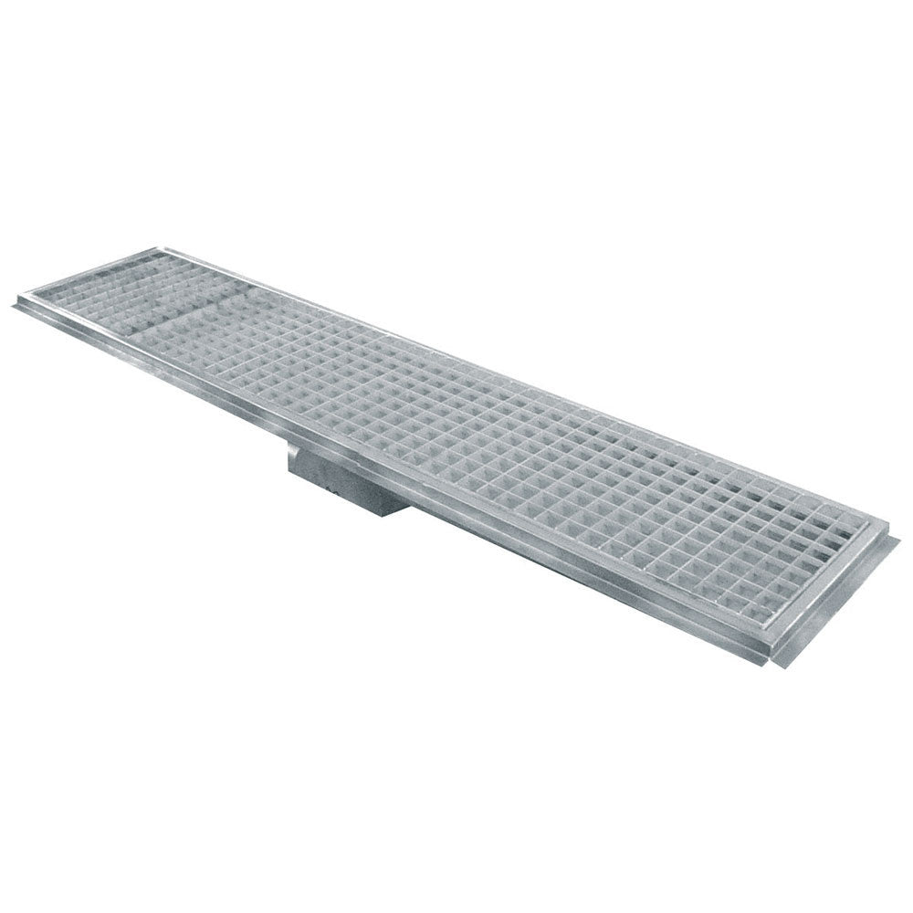 Gulvafløbsrende i rustfrit stål 1200x300, sideværts afløb