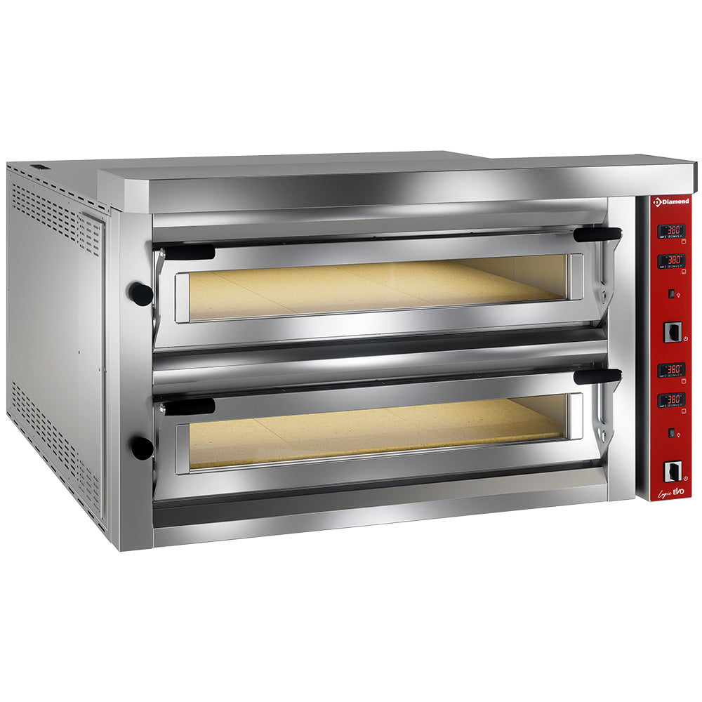 Elektrisk pizzaovn "ekstra stor", 2x9 pizzaer 350mm - FULDT ildfast sten