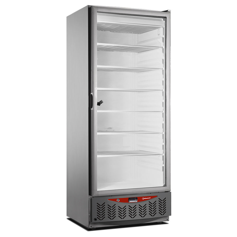 Fryser, glaslåge, 525 liter, GN2/1+600x400, rustfrit stål
