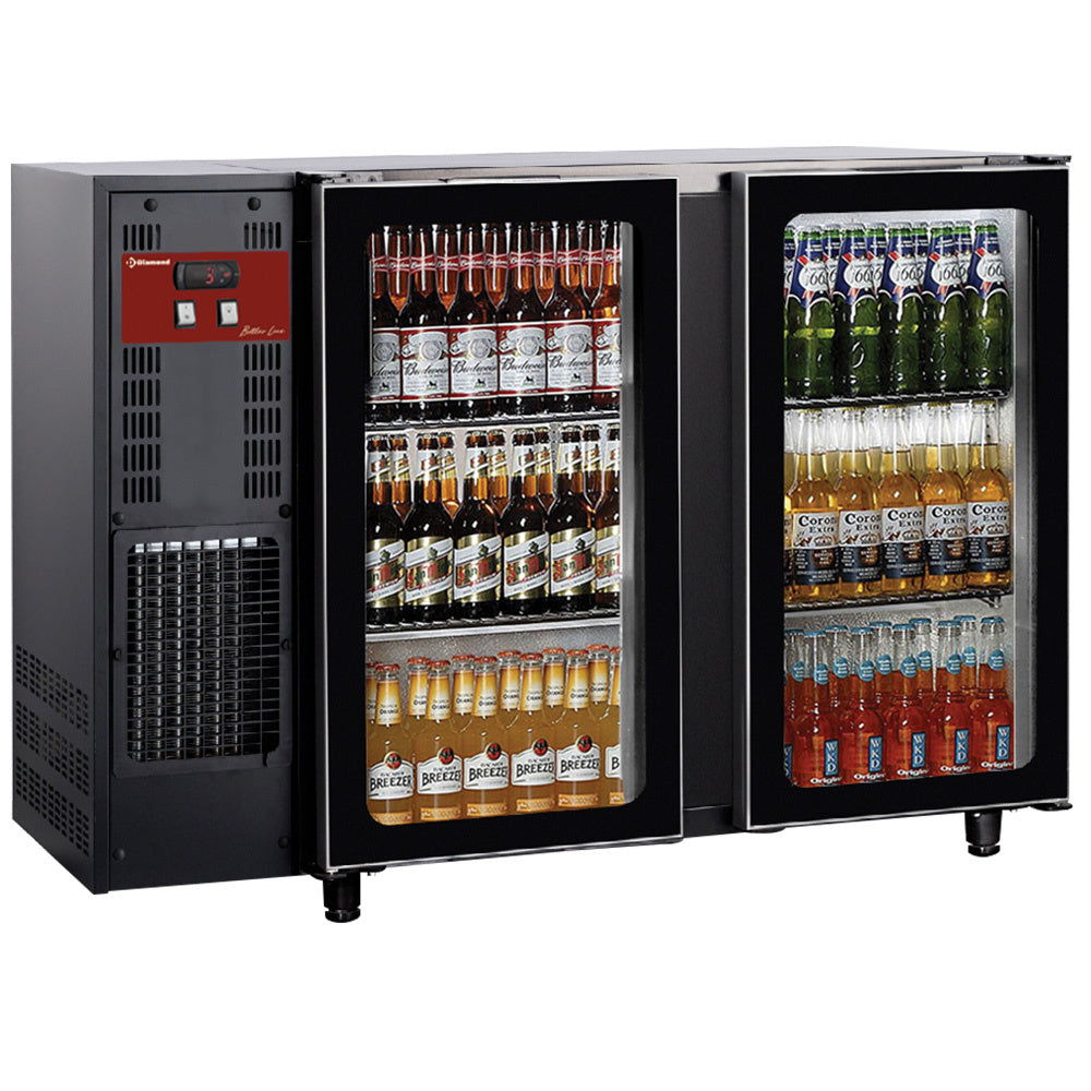 Backbar med 2 glasdøre, 375 liter