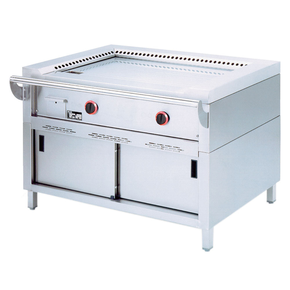 Stegeplade, Gas "Teppanyaki"-plade, 2 områder (2x 7 kW), på skab