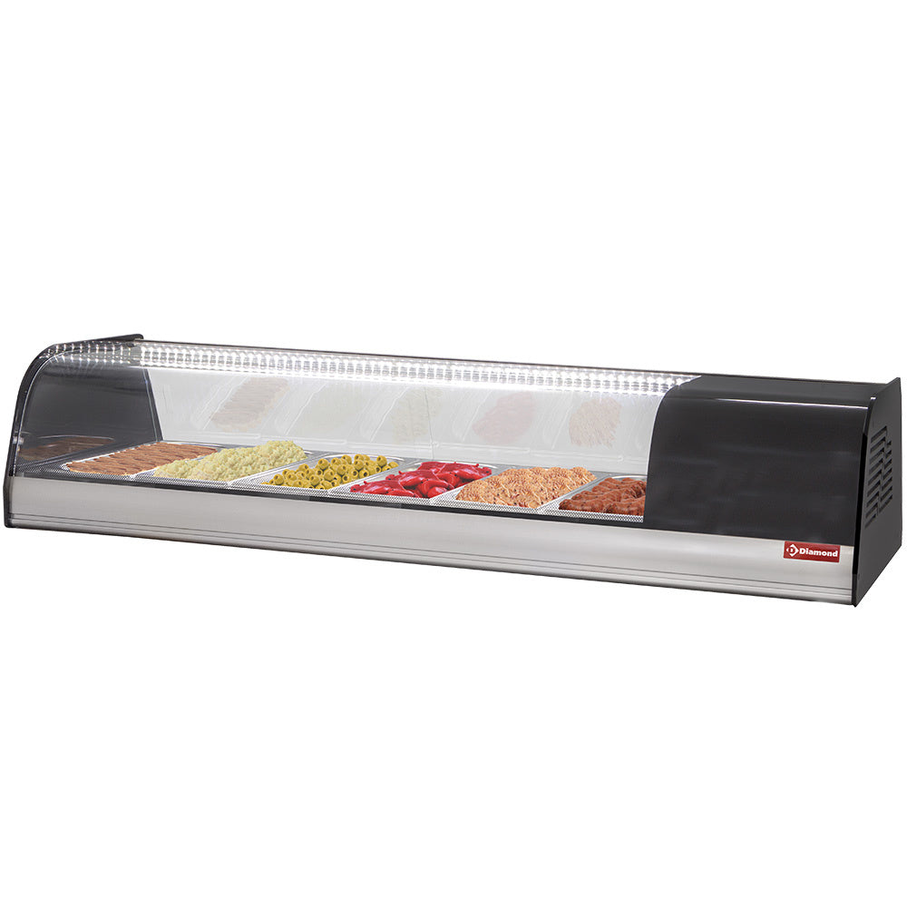 Køleskabsdisplay til tapas, 6x GN 1/3 - 40 mm (inkluderet)