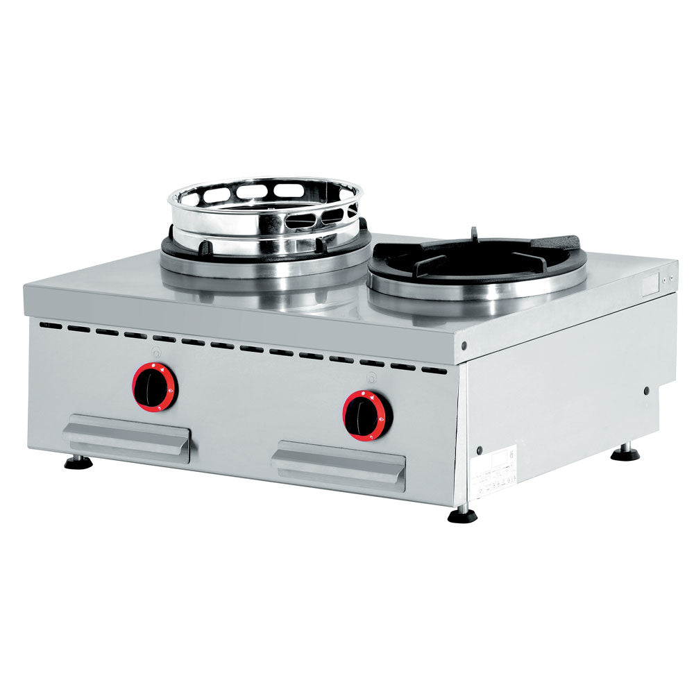 Gaskomfur wok til bord, 2 brænder (2x 13 kW)