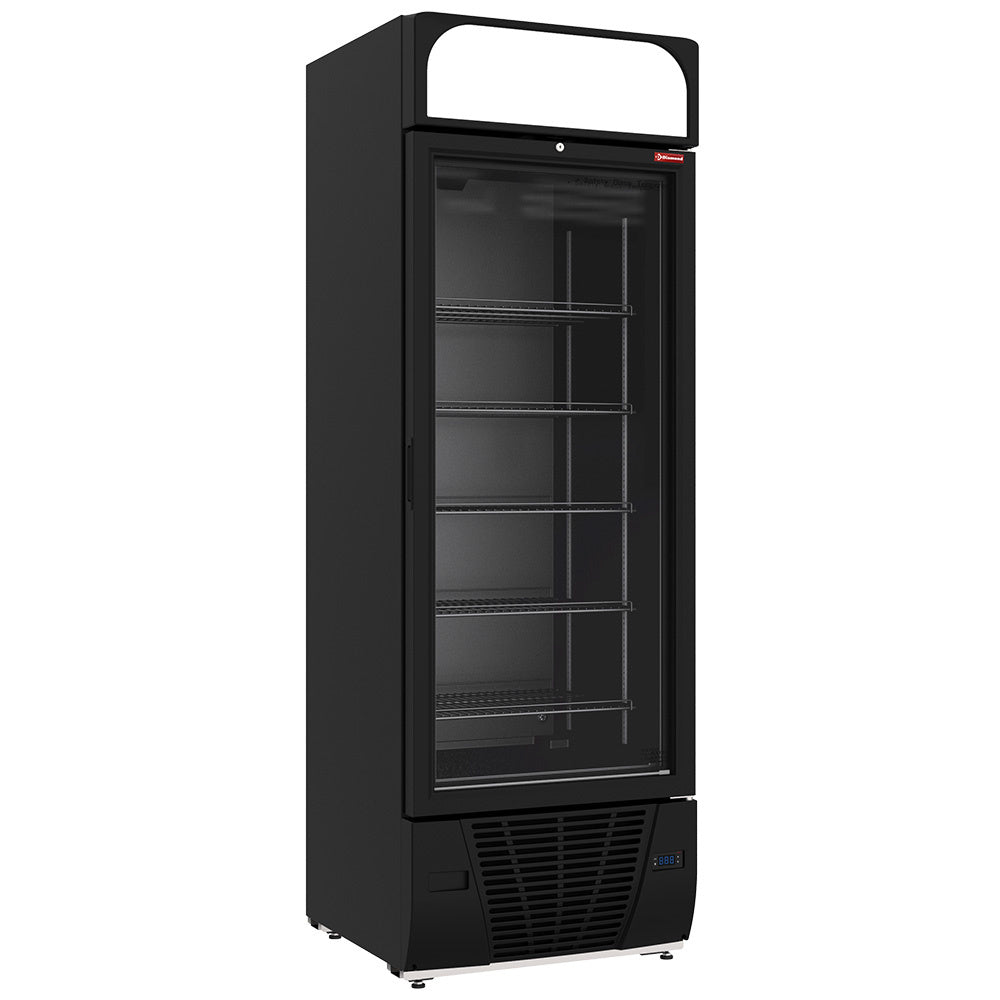 Displayfryseskab 496 liter - 6 faste niveauer med lysboks - SORT