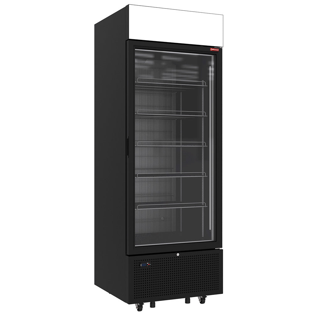Displayfryseskab 646 liter - 5 faste niveauer med lysboks - SORT