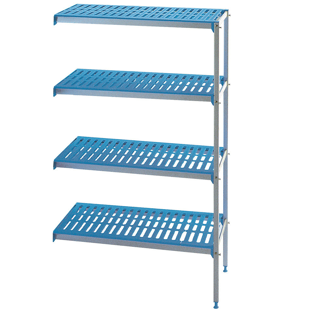 Hjørnehylde i anodiseret aluminium 4 niveauer "Modular Rack"