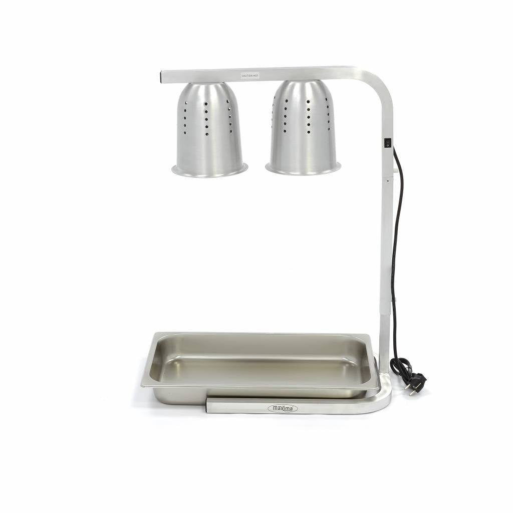 Varmelampe - 2 Lamper - inkl 2 Lamper og 1 x 1/1 GN Beholder