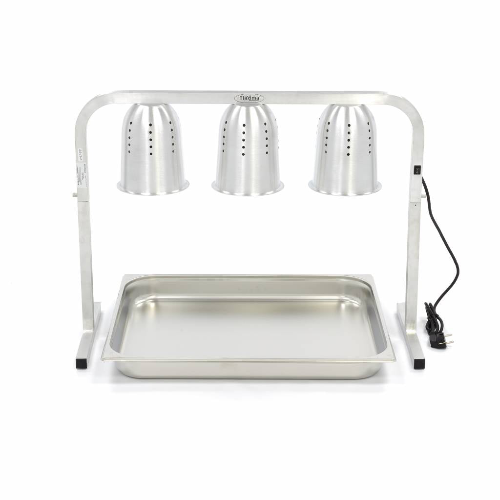Varmelampe - 3 Lamper - inkl 3 Lamper og 1 x 1/1 GN Beholder