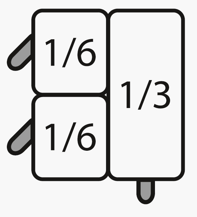 SARO E7/CPCEXB Pasta kurv sæt: 2 x 1/6 GN + 1 x 1/3 GN