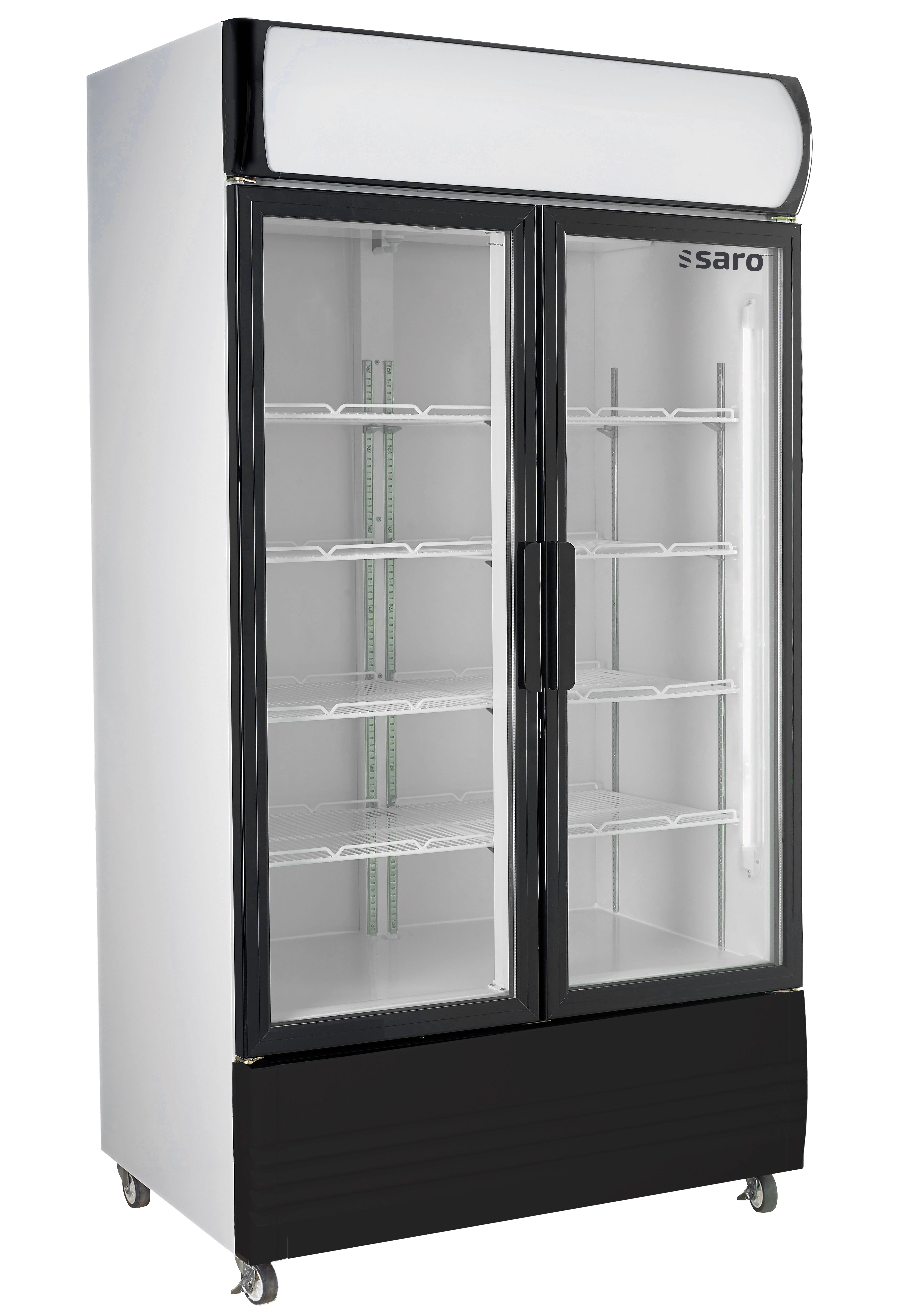 Saro Køleskab - Professionelt med 2 glasdøre og baldakin model GTK 580 - 568 liter
