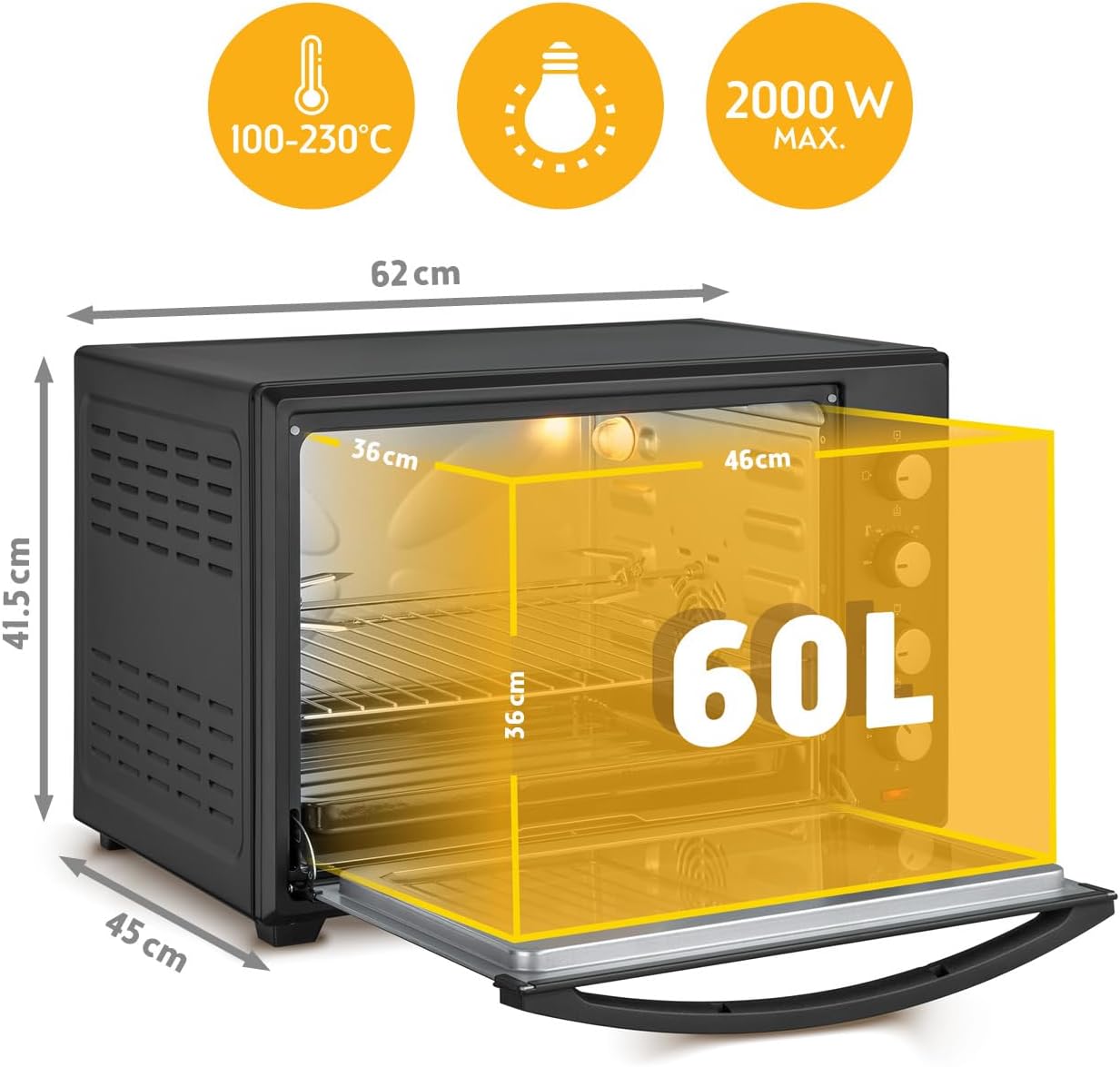 Ovn 60 liter med rotisserifunktion