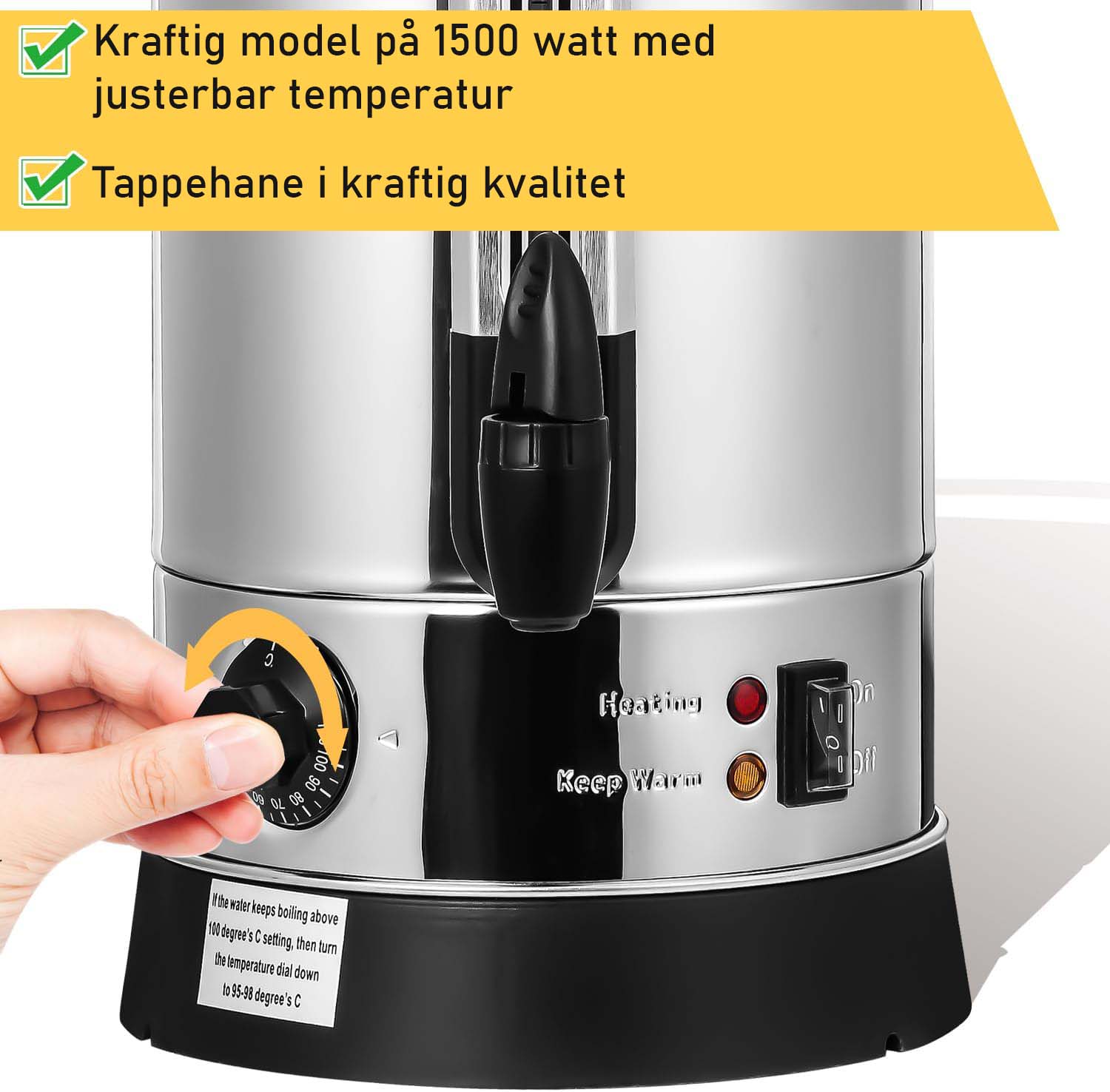 Gløggkedel - 8 liter - 1500 watt