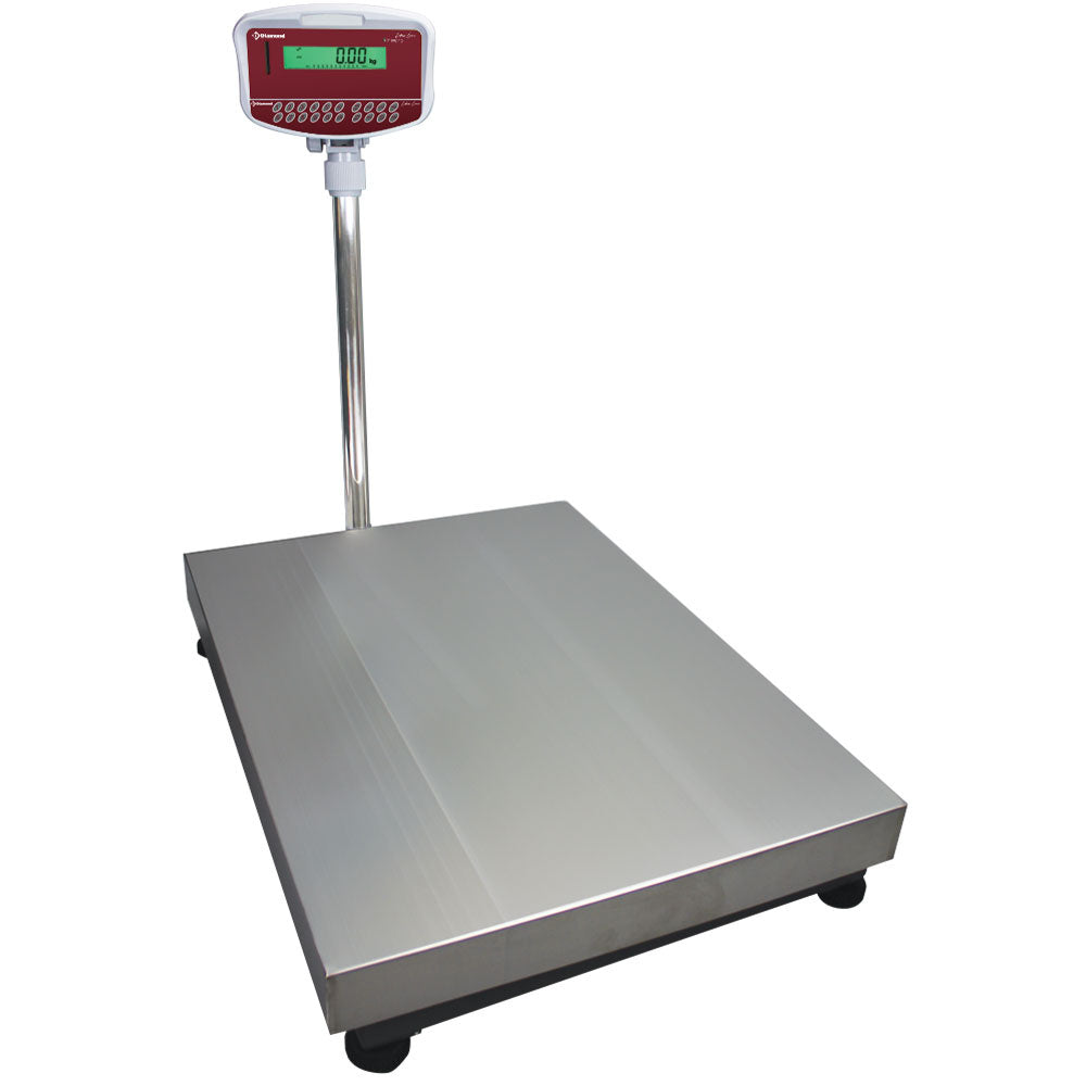 Elektronisk vægt i rustfrit stål med søjle, 300 kg x 20 g