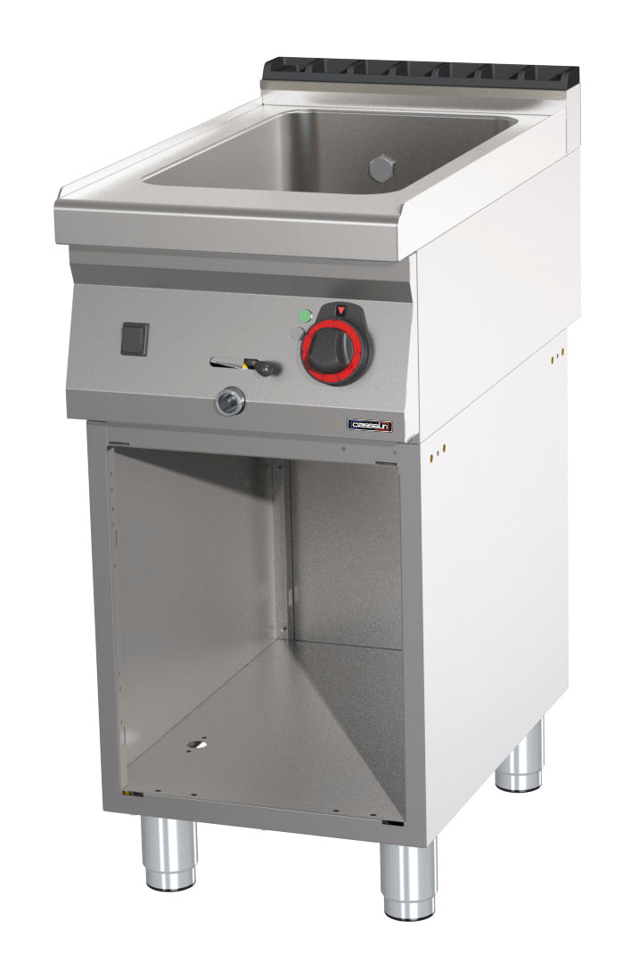 Bain-marie GN 1/1 200 mm med afløbshane med åbent skab 40