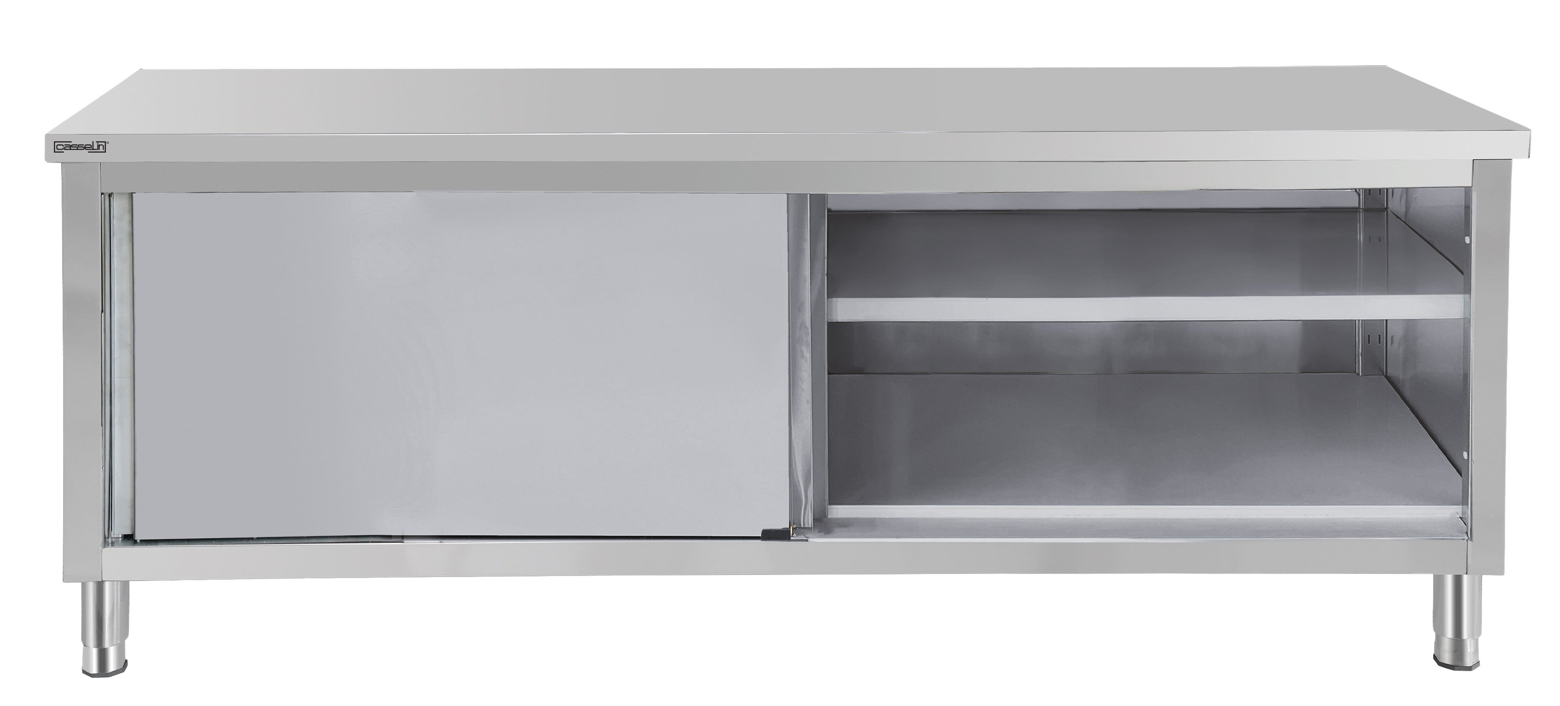 Arbejdsbord rustfrit stål 700 med skydedøre 1000 mm